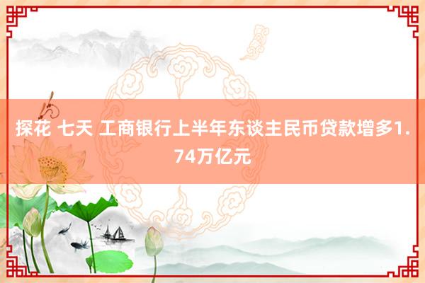 探花 七天 工商银行上半年东谈主民币贷款增多1.74万亿元