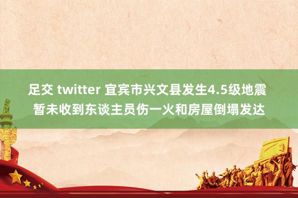 足交 twitter 宜宾市兴文县发生4.5级地震 暂未收到东谈主员伤一火和房屋倒塌发达