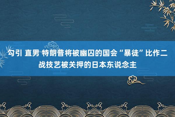 勾引 直男 特朗普将被幽囚的国会“暴徒”比作二战技艺被关押的日本东说念主