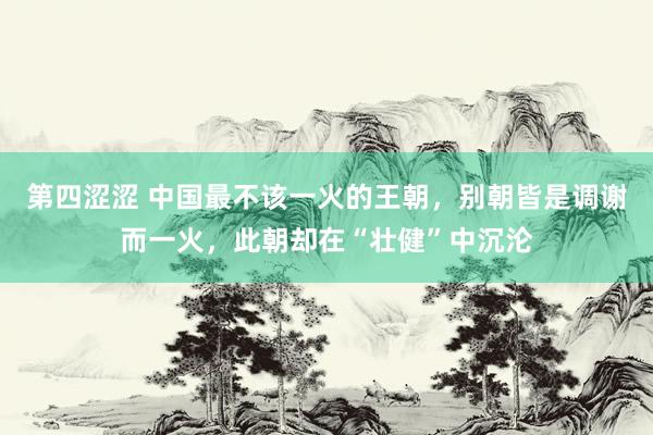第四涩涩 中国最不该一火的王朝，别朝皆是调谢而一火，此朝却在“壮健”中沉沦