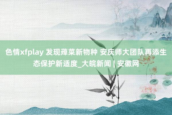 色情xfplay 发现蔊菜新物种 安庆师大团队再添生态保护新适度_大皖新闻 | 安徽网